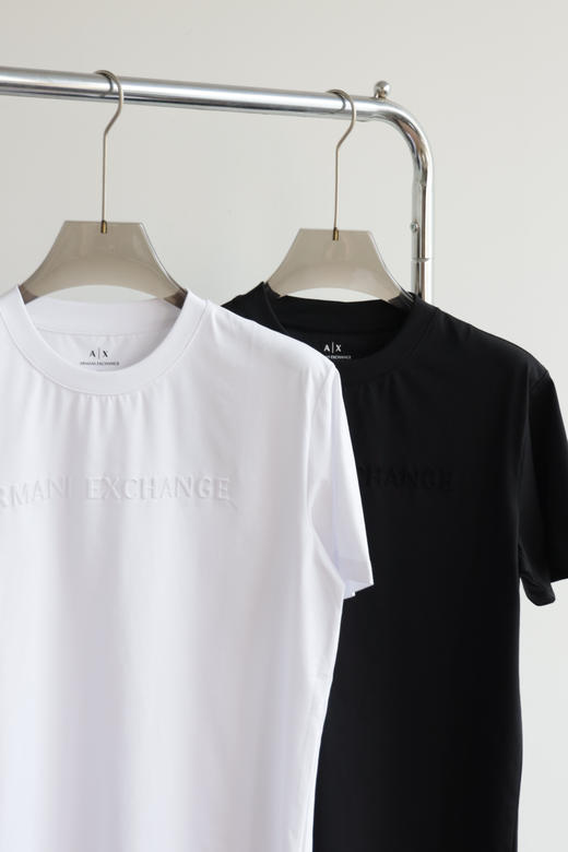 A.X 拉架弹力棉 立体浮雕字母 圆领短袖T恤 TX492 商品图4
