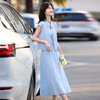 【专属特价】熙世界夏日穿搭一整套2025年新款女装蓝色无袖衬衫半身裙两件套装 商品缩略图3