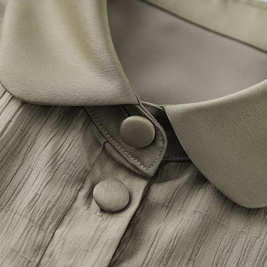 「高货wl」全新升级【铂金会员358/天猫479/差价121】(11431)洛诗琳通勤优雅提花翻领连衣裙2025大摆收腰显瘦压褶裙 商品图2