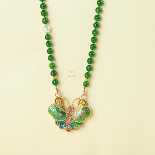 【五彩福蝶】珐琅金蝴蝶碧玉项链-ZX2505163 商品图0