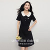 【夏日新品】熙世界通勤学院风娃娃领连衣裙女夏2025新款休闲撞色翻领中长裙子 商品缩略图1