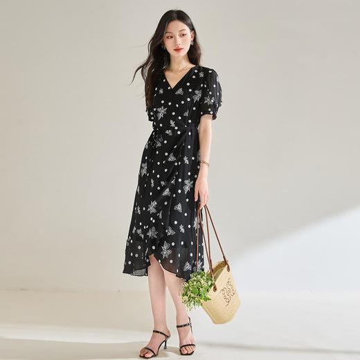 「高货sh」全新升级【铂金会员293/天猫389/差价96】(14232)洛诗琳2025夏季优雅淑女度假风系带轻薄雪纺收腰连衣裙女 商品图3