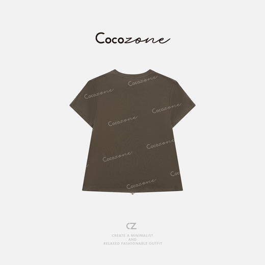 COCO ZONE 刘一一  【天丝羊毛混纺】圆领复古印花T恤CD2A1151 商品图3