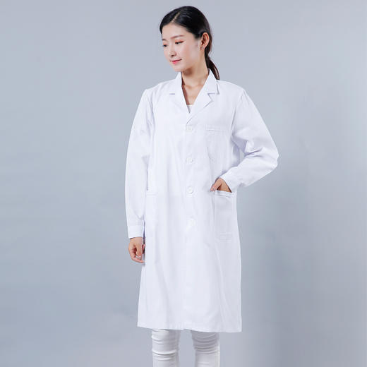 夏季长袖薄款白大褂男女秋冬厚款厂服医护服医院药店工作服实验服 商品图1