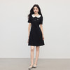 【夏日新品】熙世界通勤学院风娃娃领连衣裙女夏2025新款休闲撞色翻领中长裙子 商品缩略图3