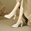 【预售5天】鱼嘴厚底粗跟法式凉鞋女真皮新款夏季超高跟防水台仙女罗马鞋JGGXY&A8228-1 商品缩略图4