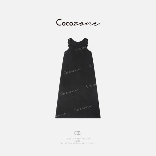 COCO ZONE 刘一一【人丝亚麻混纺】法式镂空圆领连衣裙ACD1A0212 商品图1