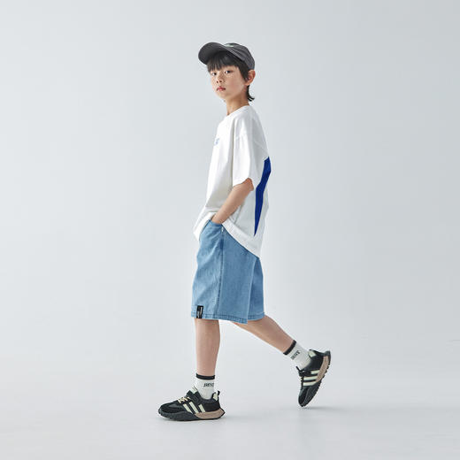 蓝汽水宽松牛仔短裤883B256052JX 商品图4