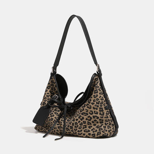 【预售3天】2025新款复古豹纹慵懒风单肩斜挎包大容量通勤时尚百搭托特包YJ5427 商品图2