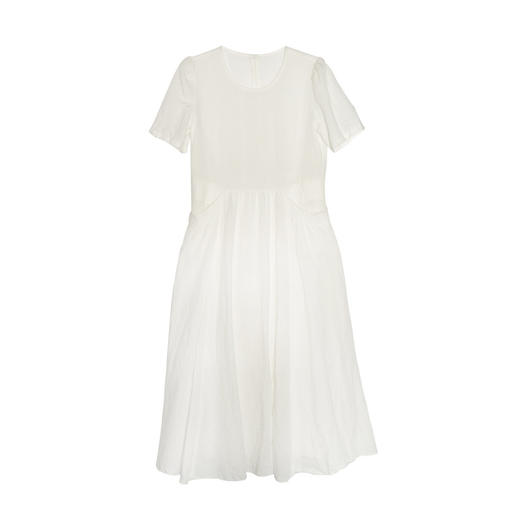 谜底连衣裙短袖女2025夏季新款极简风纯色中长裙大摆裙256ML6503 商品图4