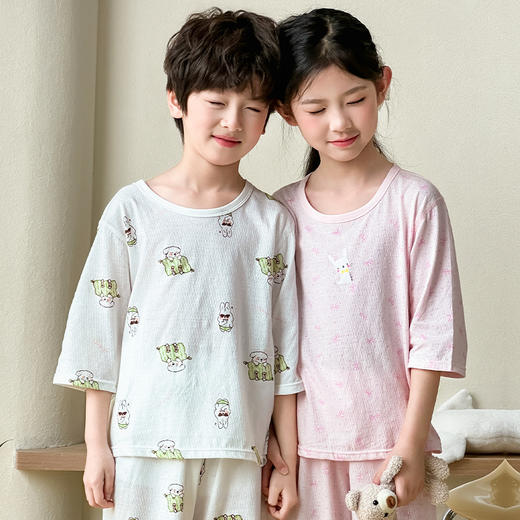 【买一送一！到手两套】可优鼠8色呼吸纯棉家居服 A类品质 纯棉面料柔软细腻透气好 全无骨缝合工艺 舒适无异感 多种可爱萌图案可选 商品图8