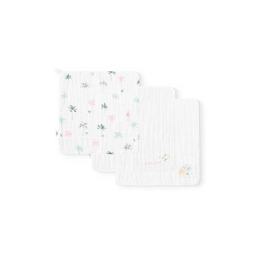 英氏儿童手帕小方巾婴幼儿可用7A抗菌纯棉毛巾3条装YMJSJ0R081A 商品图4