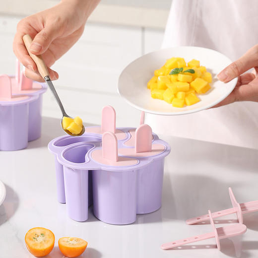 【雪糕模具】美丽雅雪糕盒冰格冰块模具家用食品冰棍冰棒冰淇淋冻冰糕自制冰盒级双层冰糕盒花形 商品图1