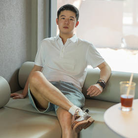 IGUANA 凉感系列 男士polo衫黑科技5A级物理抗菌 新疆长绒棉 夏季莫代尔速干冰感上衣商务休闲百搭翻领短袖T恤IGJP8812