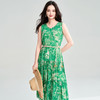 丁摩 夏季 绿野仙踪 绿色印花大裙摆背心裙度假风无袖连衣裙5ZF-25055 商品缩略图3