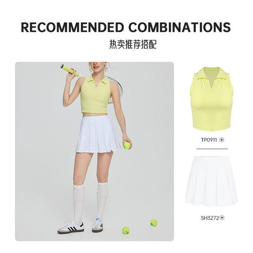 跃牌【周游世界系列】新款无袖带胸垫POLO领短款上衣运动户外跑步健身服TP0911 商品图3