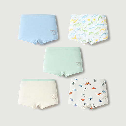 【5条装】迷你巴拉男童宝宝内裤舒适透气不夹pp四角裤衩短裤 商品图2