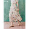 两三事馥香流动2025夏季新款复古荷叶边裙摆印花百褶裙长款半身裙 商品缩略图0