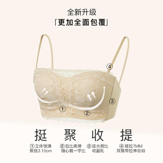 【第二件 0 元｜ 满2件 5 折】【A/B通用杯】【秀黛】基础蕾丝文胸无痕背心抹胸S5116061T【门店同款】 商品图1