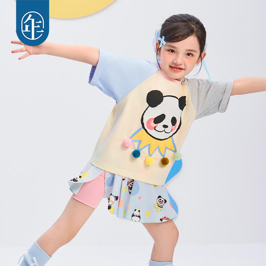 年衣25年夏季新款A字裙公主可爱卡通儿童裙子盼达多多短裙 商品图3