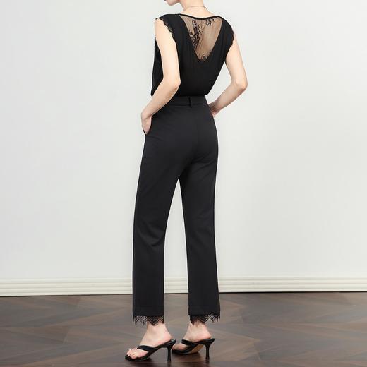 「高级wl」全新升级【铂金会员220/天猫289/差价69】(14010)洛诗琳时尚通勤九分微喇西裤2025显高薄款蕾丝边休闲裤女 商品图1