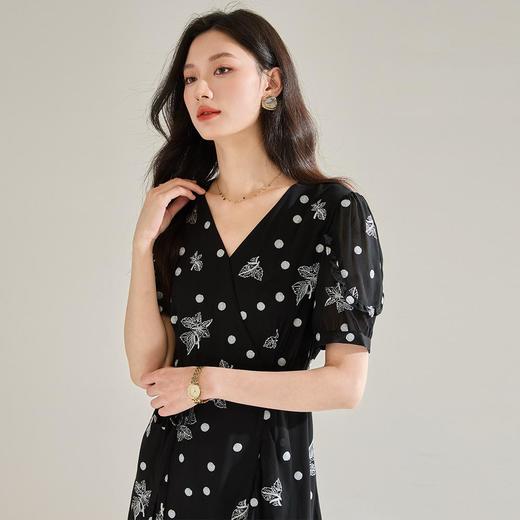 「高货sh」全新升级【铂金会员293/天猫389/差价96】(14232)洛诗琳2025夏季优雅淑女度假风系带轻薄雪纺收腰连衣裙女 商品图2