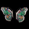 独角鹿西洋古董 蝴蝶造型铂金镶嵌祖母绿钻石紫水晶托帕石及黄水晶可拆卸双夹式胸针 商品缩略图3