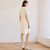 IWY/米白色短袖连衣裙女新款圆领西装裙职场通勤工作服夏Q1351 商品缩略图2