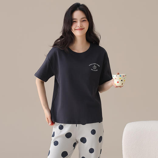 I’d爱帝女士精梳棉短袖长裤家居服套装 商品图1
