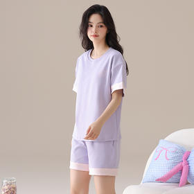 I‘d爱帝女士夏季透气纯棉短袖家居套装