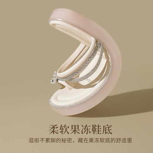 ZHR水钻凉鞋女2025新款超仙夹趾拖鞋爆款轻便两穿一脚蹬沙滩凉鞋 商品图4