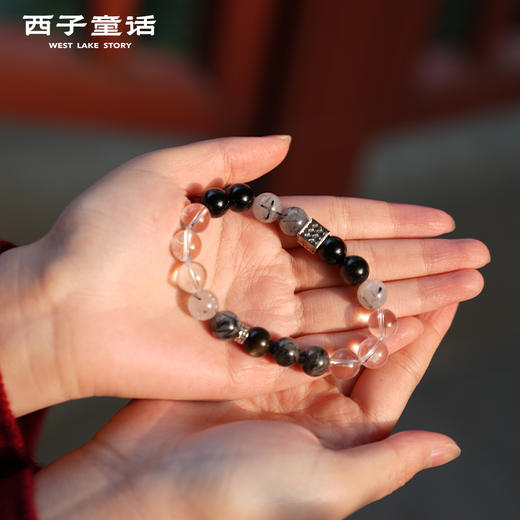 【灵隠景区直发】【男款】黑曜石手串天然黑曜石男士好运转运手串手   3-5天发货 商品图3