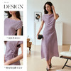 OLrain欧芮儿紫色斜肩法式收腰连衣裙女夏季2025新款显瘦气质裙子 商品缩略图1