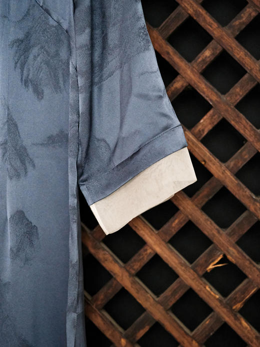 STJINGx凯喜雅| 千里江山穗禾旗袍连衣裙-青雀头黛 商品图6