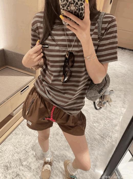 出口内销原单MIU老钱风美拉德对位细条T恤 美拉德条 商品图9