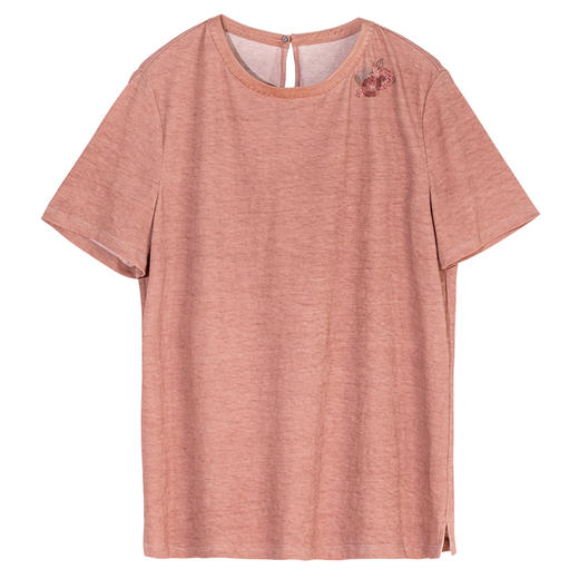 牧衣游原创 汉麻棉手工刺绣T恤女夏季新款炒色质朴百搭短袖 悦野 商品图4