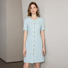 IWY/气质小香风蓝色短袖连衣裙女夏季薄款圆领西装裙Q1323 商品缩略图4