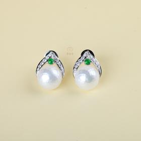 【月上柳梢】刻面珍珠耳钉-ZZ12504011