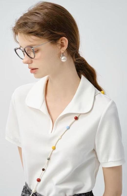  【黑白格子不规则半身裙➕娃娃领正肩T恤】不规则宽松的版型显瘦又藏肉肉，甜酷风造型 简约韩系氛围感穿搭 商品图2