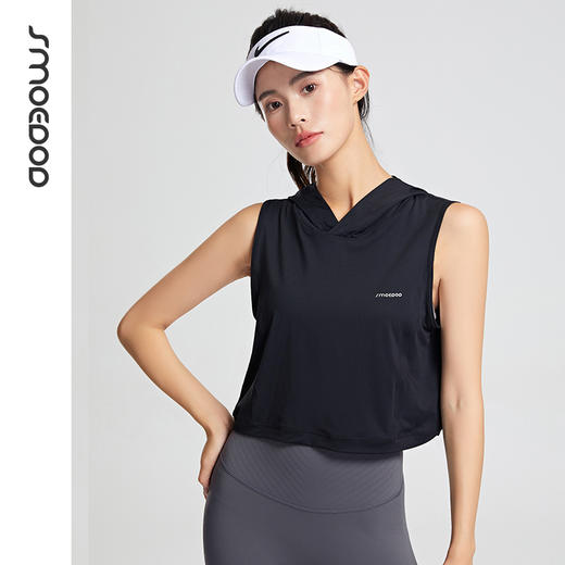 【水沐618】水沐伊朵夏季运动连帽背心女无袖上衣5881 商品图5