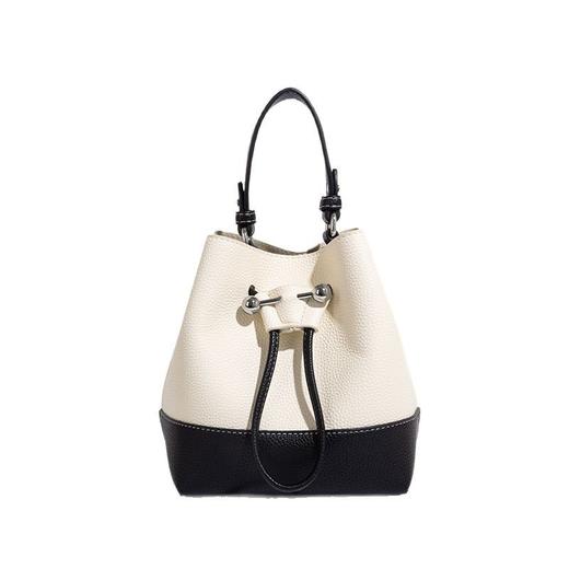 【预售3天】2025新款欧美时尚包包斜挎包抽绳拼接手提水桶包IY8689 商品图4