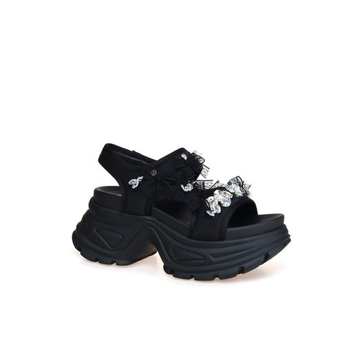 豪麟名鞋奥莱迪嘉女鞋凉鞋织物DJMEO51WL203黑色  原价1660元 商品图0