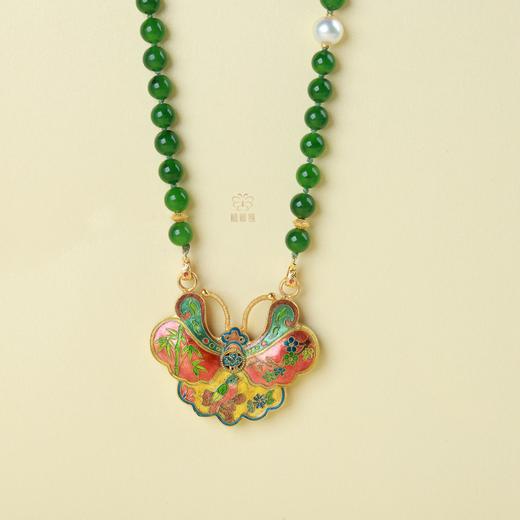【五彩福蝶】珐琅金蝴蝶碧玉项链-ZX2505163 商品图1