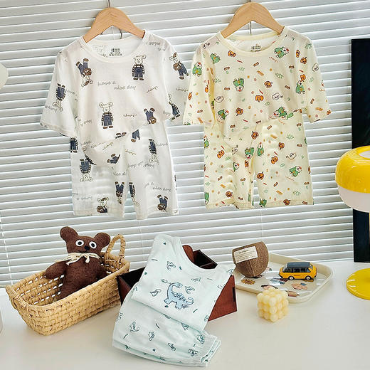 【买一送一！到手两套】可优鼠8色呼吸纯棉家居服 A类品质 纯棉面料柔软细腻透气好 全无骨缝合工艺 舒适无异感 多种可爱萌图案可选 商品图10