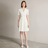 IWY/优雅气质短袖西装连衣裙女高级感百褶职业长裙夏季新款Q1337 商品缩略图0