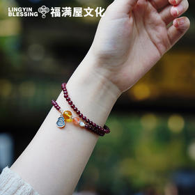 【灵隠景区直发】石榴石女款手串925银定制配件精致朱砂玛瑙多圈单圈手链   3-5天发货