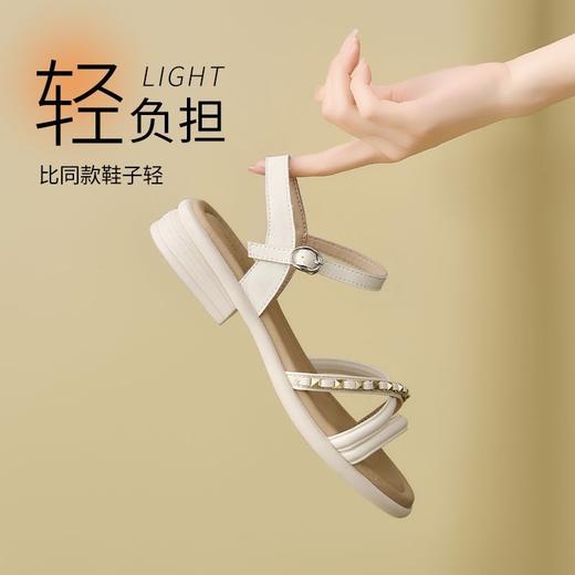 ZHR则则超软轻便凉鞋女2025夏季新款网红洋气ins女鞋高级矮跟凉鞋 商品图4