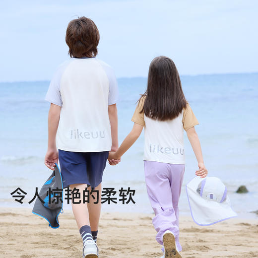 likeuu男女童凉感吸湿速干短袖夏季透气半袖甜梨薄荷运动圆领T恤LKC241012 商品图2