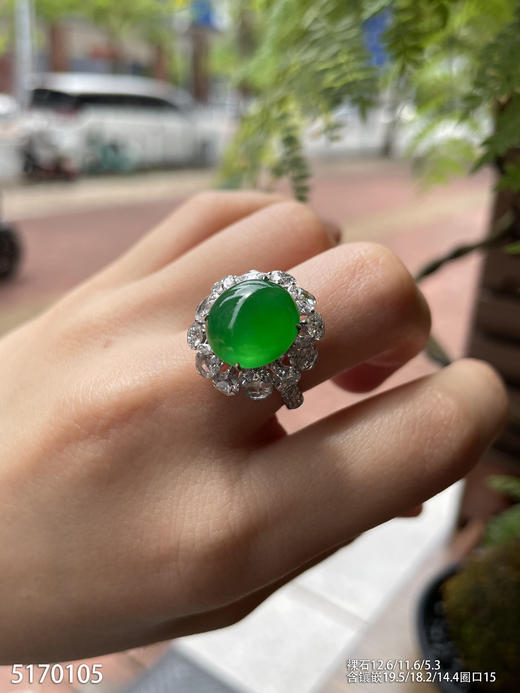 老坑艳绿蛋面戒指【5170105】具体价格微信咨询 商品图8