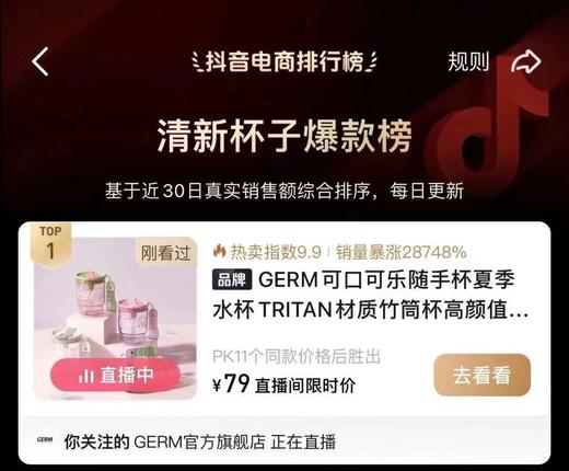 2.13-2.23停发！超多款可选！夏天换水杯啦~福利秒杀29.9起🉐【GOOM/GERM&可口可乐&玩具总动员联名水杯】食品级Tritan材质，耐冷热（-20℃-110℃）✅大人小孩都爱！送礼物 商品图3